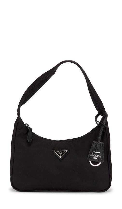 fwrd renew prada mini re-edition 2000 re-nylon shoulder bag in black.
