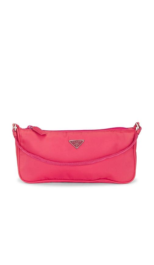 fwrd renew prada pouch tessuto pouch in pink.