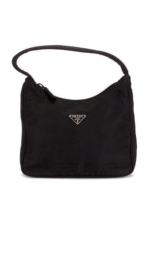 fwrd renew prada tessuto mini sport hobo bag in black.