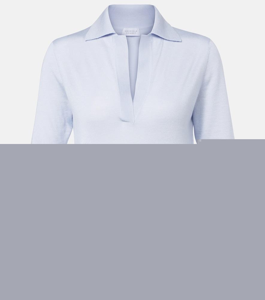 gabriela hearst casius cashmere and silk polo shirt
