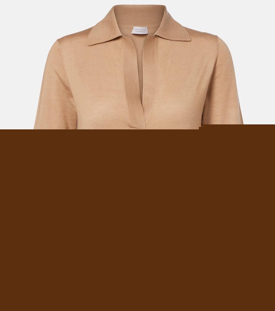 gabriela hearst casius cashmere and silk polo shirt