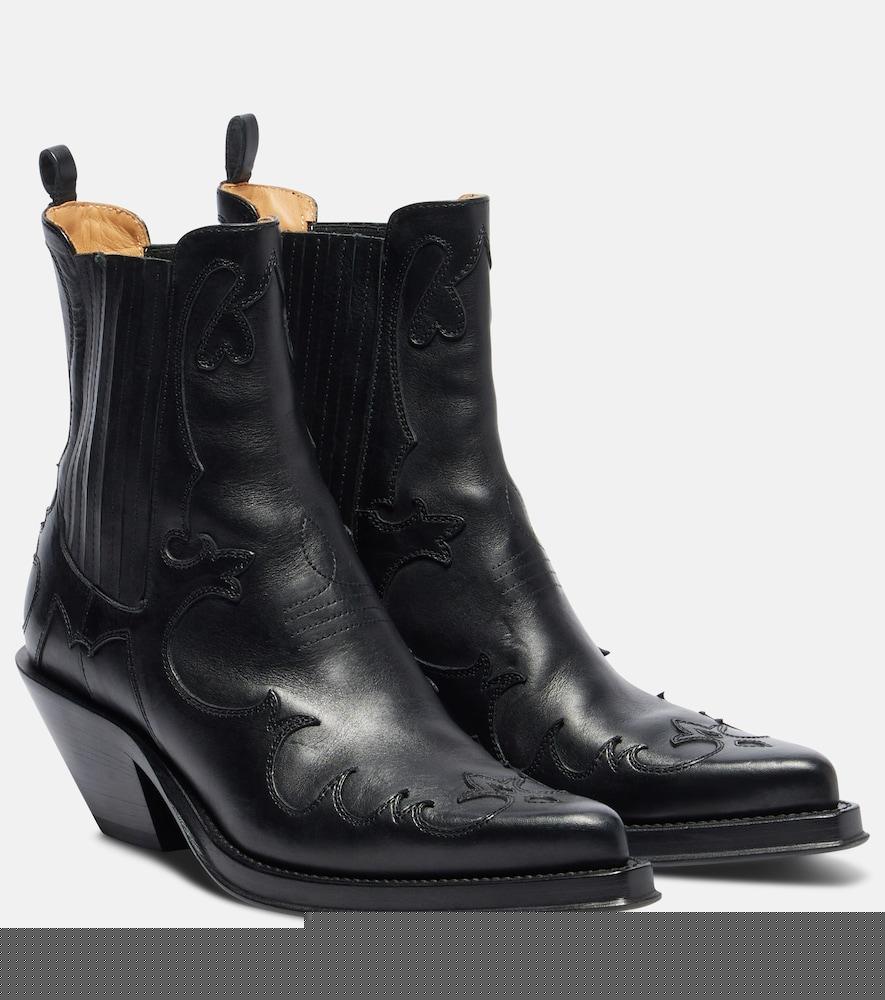 gabriela hearst cassidy cow-print leather cowboy boots