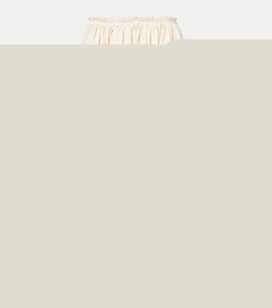 gabriela hearst chiara gathered linen midi skirt