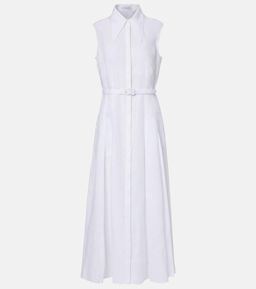 gabriela hearst durand belted linen shirt dress