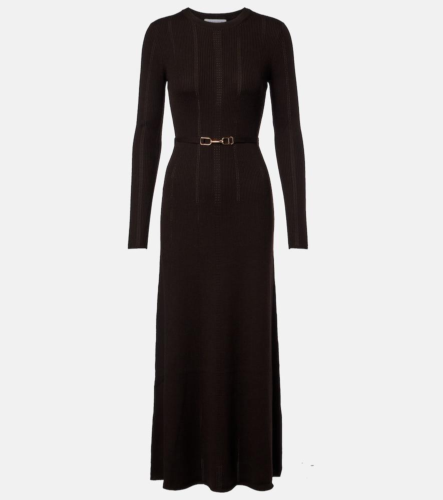 gabriela hearst imagene rib-knitted wool midi dress