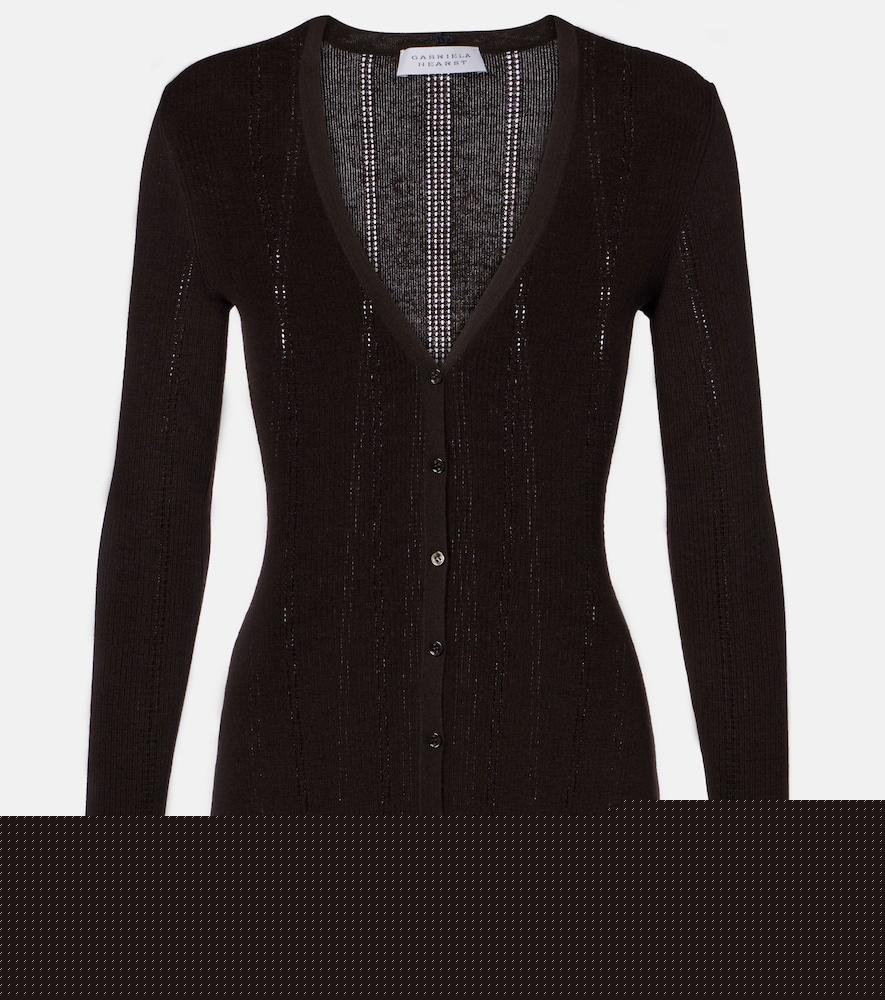 gabriela hearst lillian rib-knitted wool cardigan