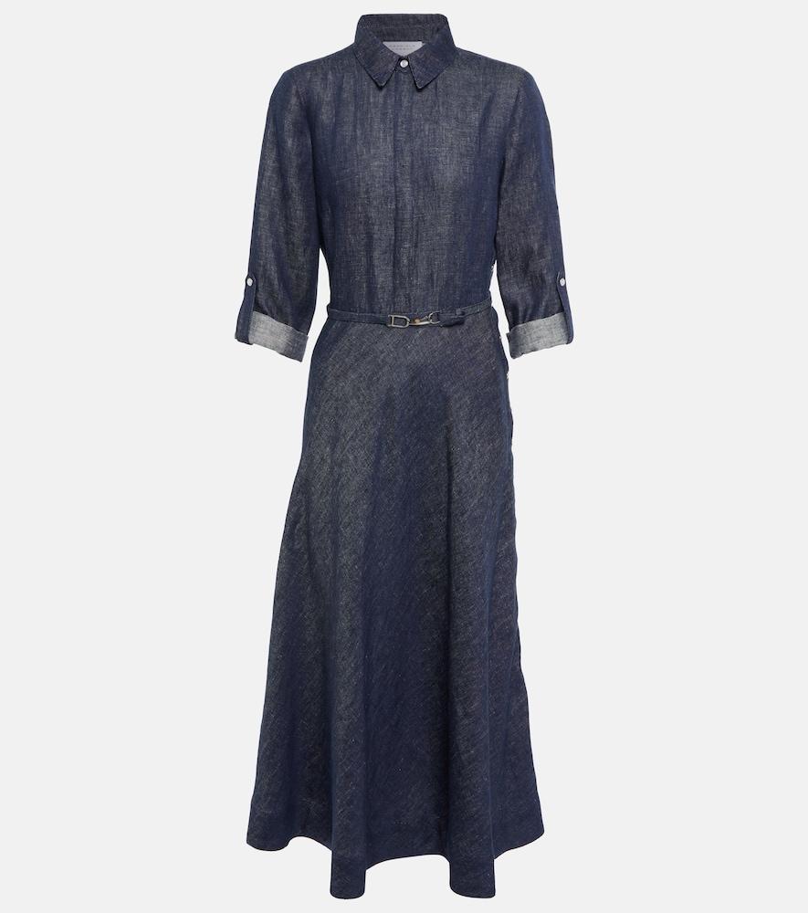 gabriela hearst marley denim midi dress