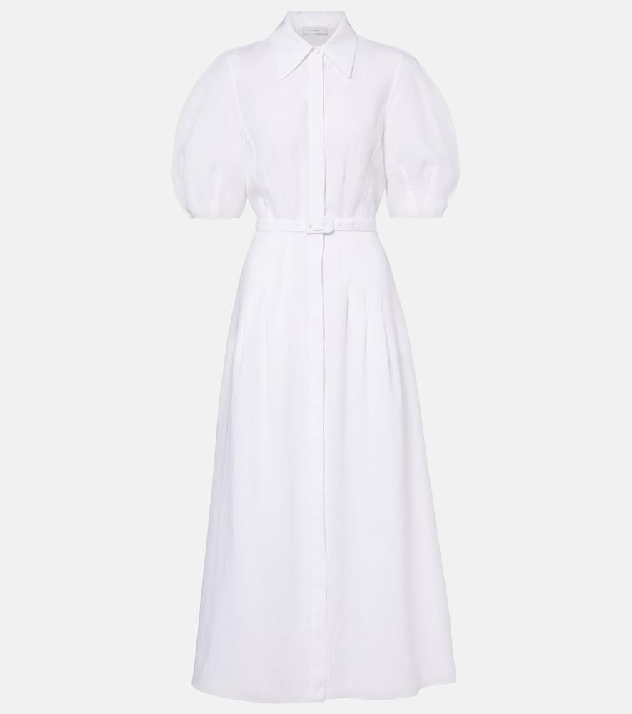 gabriela hearst maude belted linen shirt dress