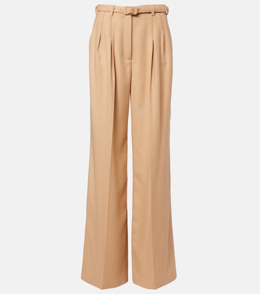gabriela hearst rhein high-rise wool flared pants