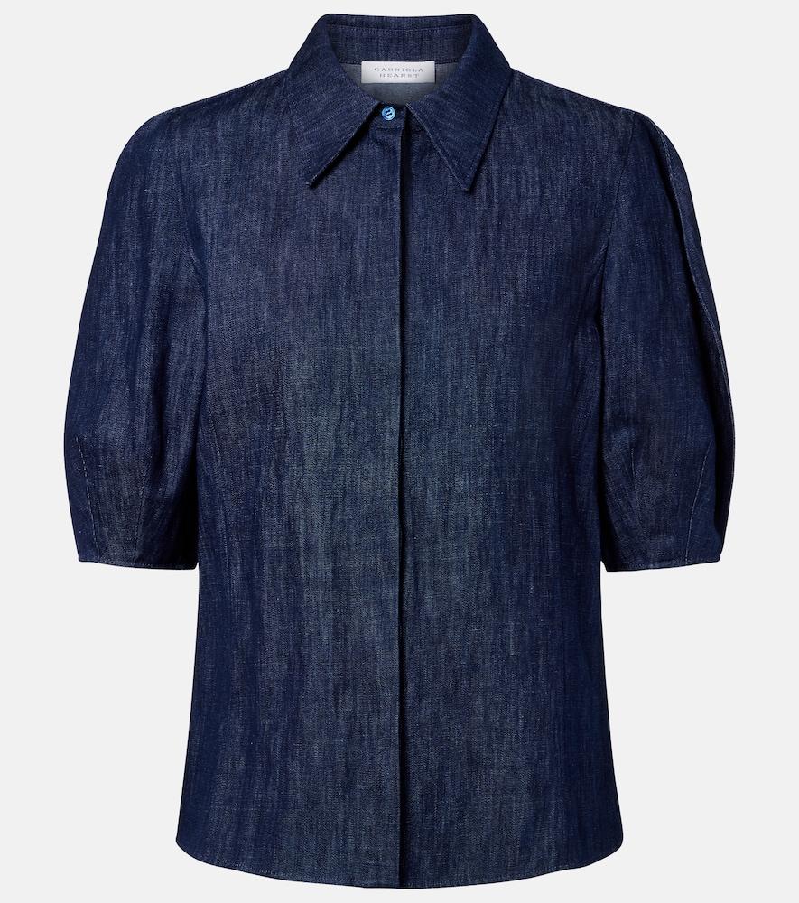 gabriela hearst sansi cotton and linen denim shirt