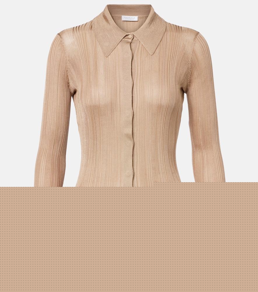 gabriela hearst tamar knitted silk shirt