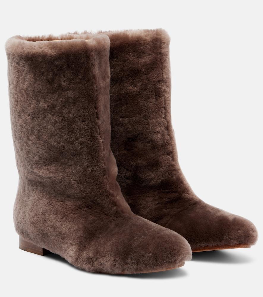 gabriela hearst tina shearling mid-calf boots