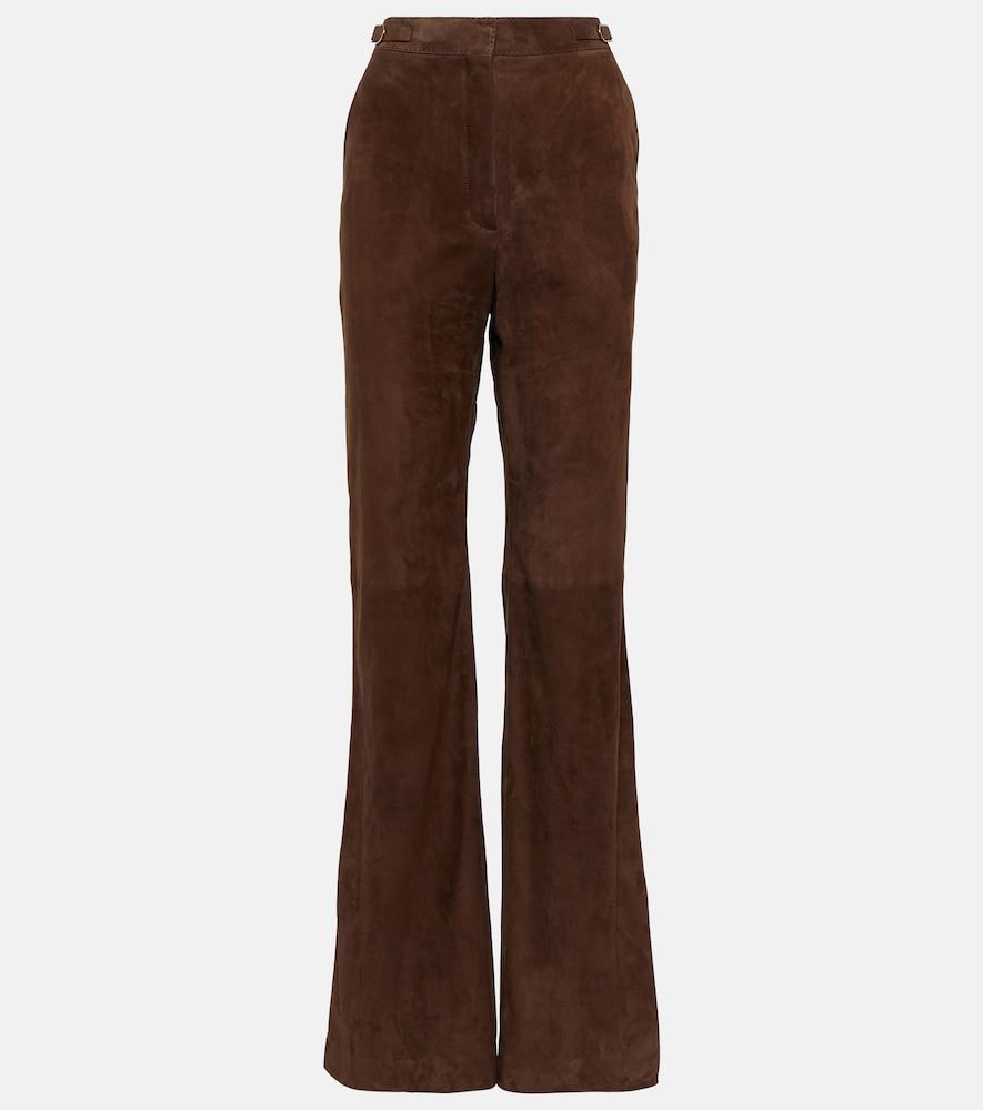 gabriela hearst vesta high-rise suede flared pants