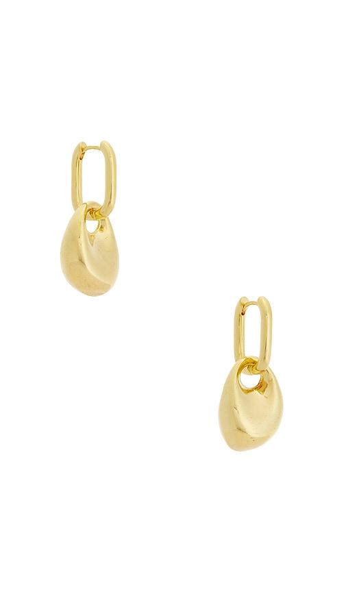 galley los angeles abstract stud earrings in metallic gold.