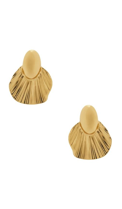 galley los angeles olivia earrings in metallic gold.