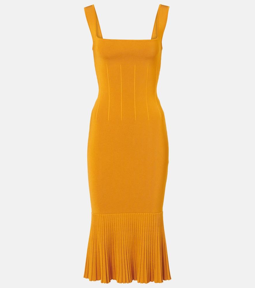 galvan atalanta knitted midi dress