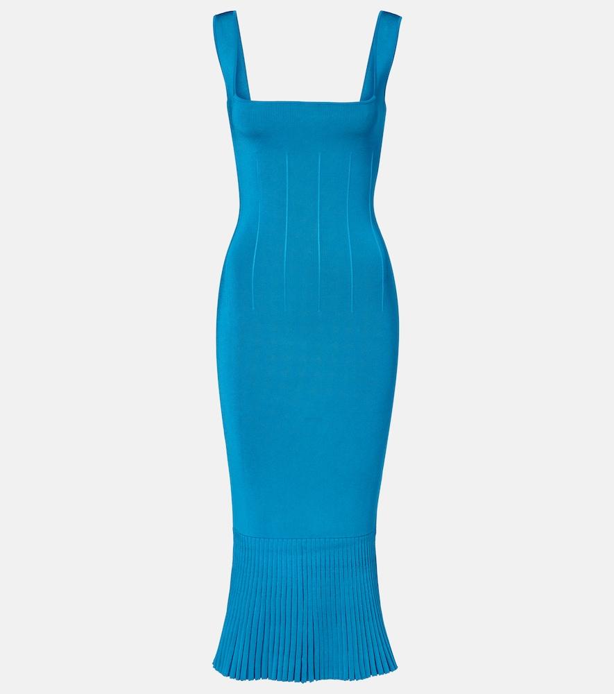 galvan atalanta ribbed-knit cocktail dress