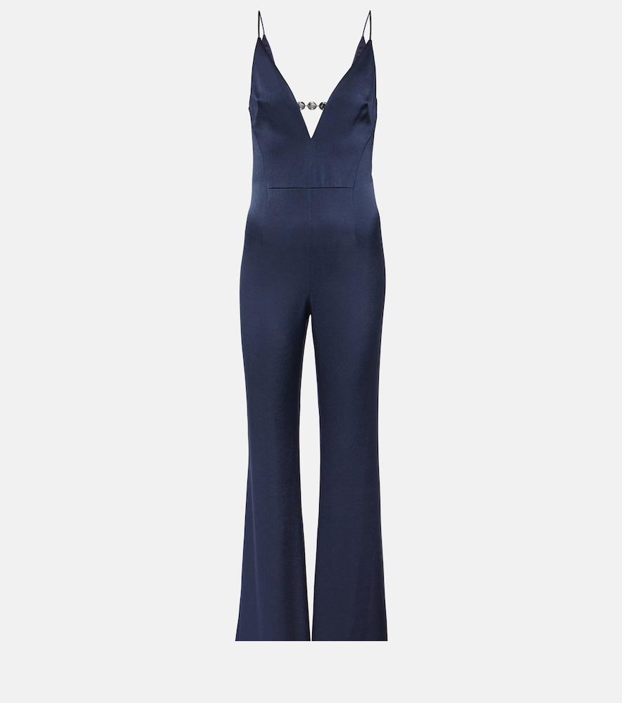 galvan avedon globe crêpe satin jumpsuit