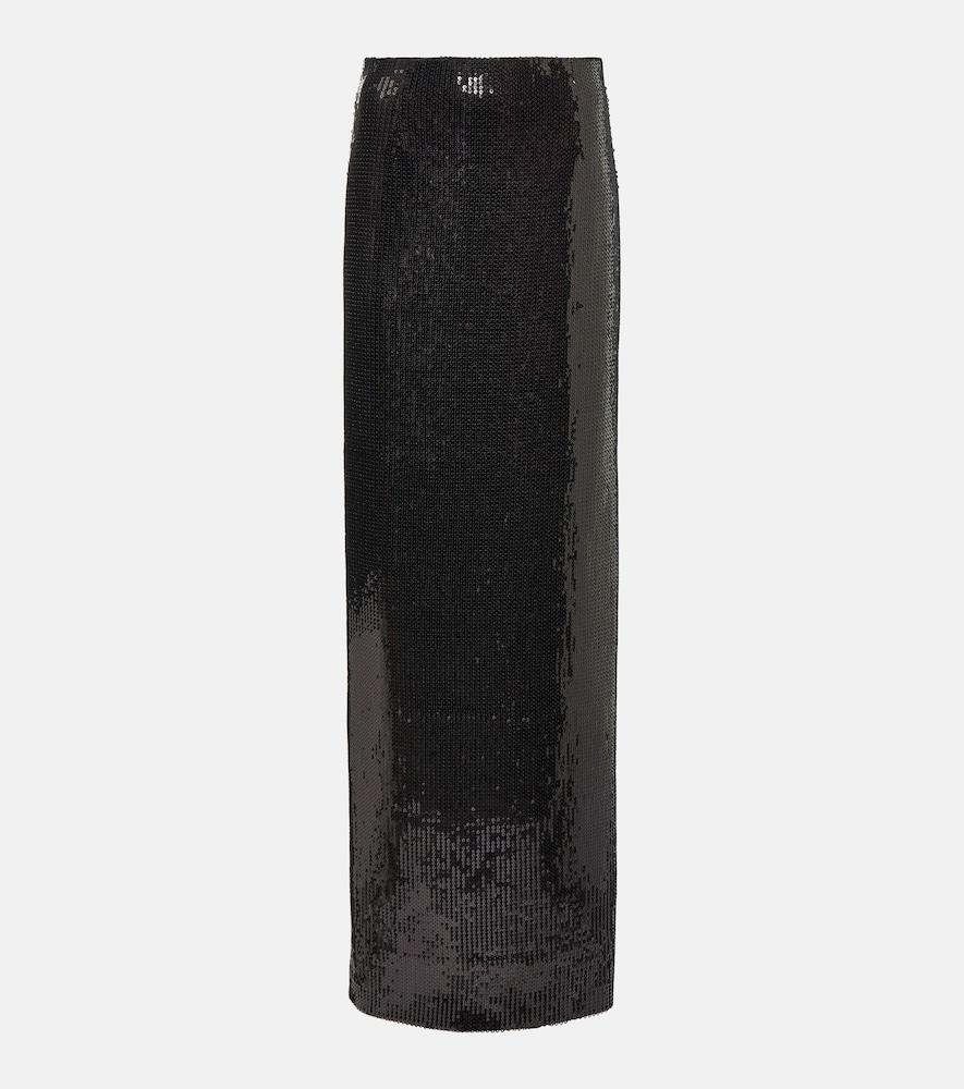 galvan beating heart sequined maxi skirt