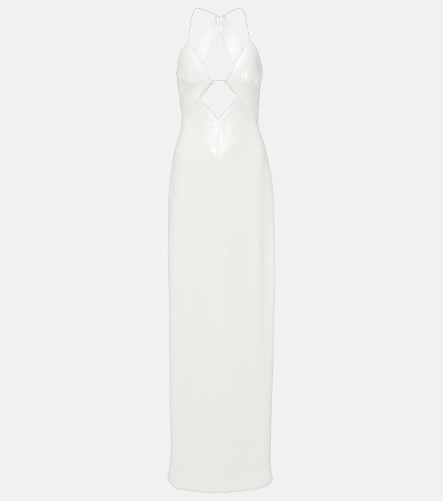 galvan bridal sequined halterneck gown