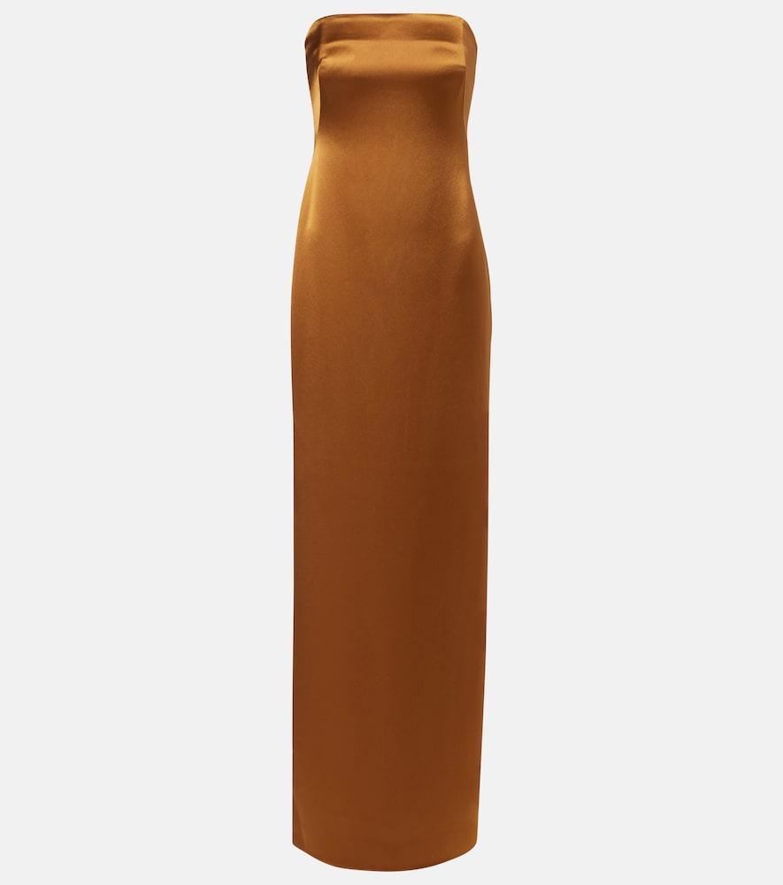 galvan satin bustier gown