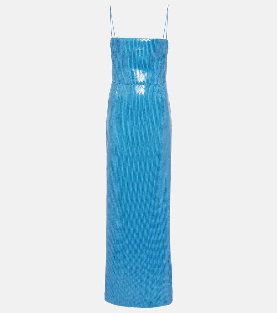 galvan stargaze bandeau sequined maxi dress