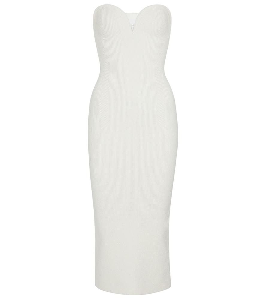 galvan thalia strapless midi dress