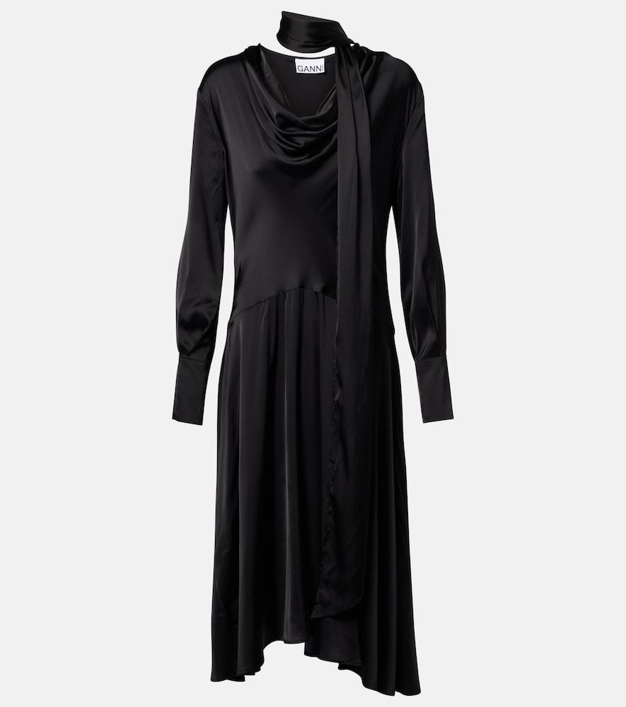 ganni asymmetric midi dress