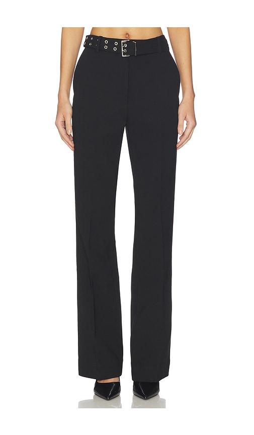 ganni bonded crepe belted pant in black. - size 34 (also in 36, 38, 40)