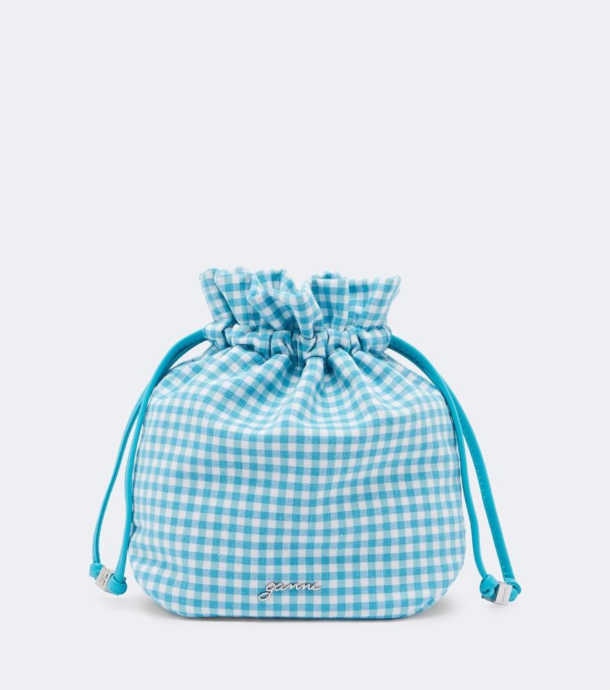 ganni bou checked pouch