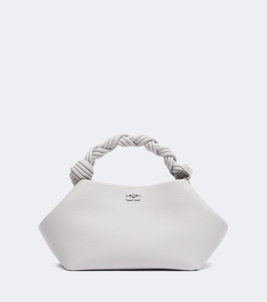 ganni bou mini leather top-handle bag
