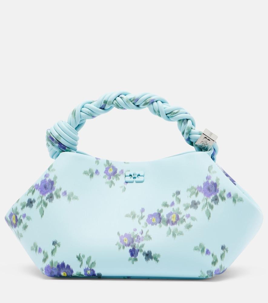 ganni bou small floral top-handle bag
