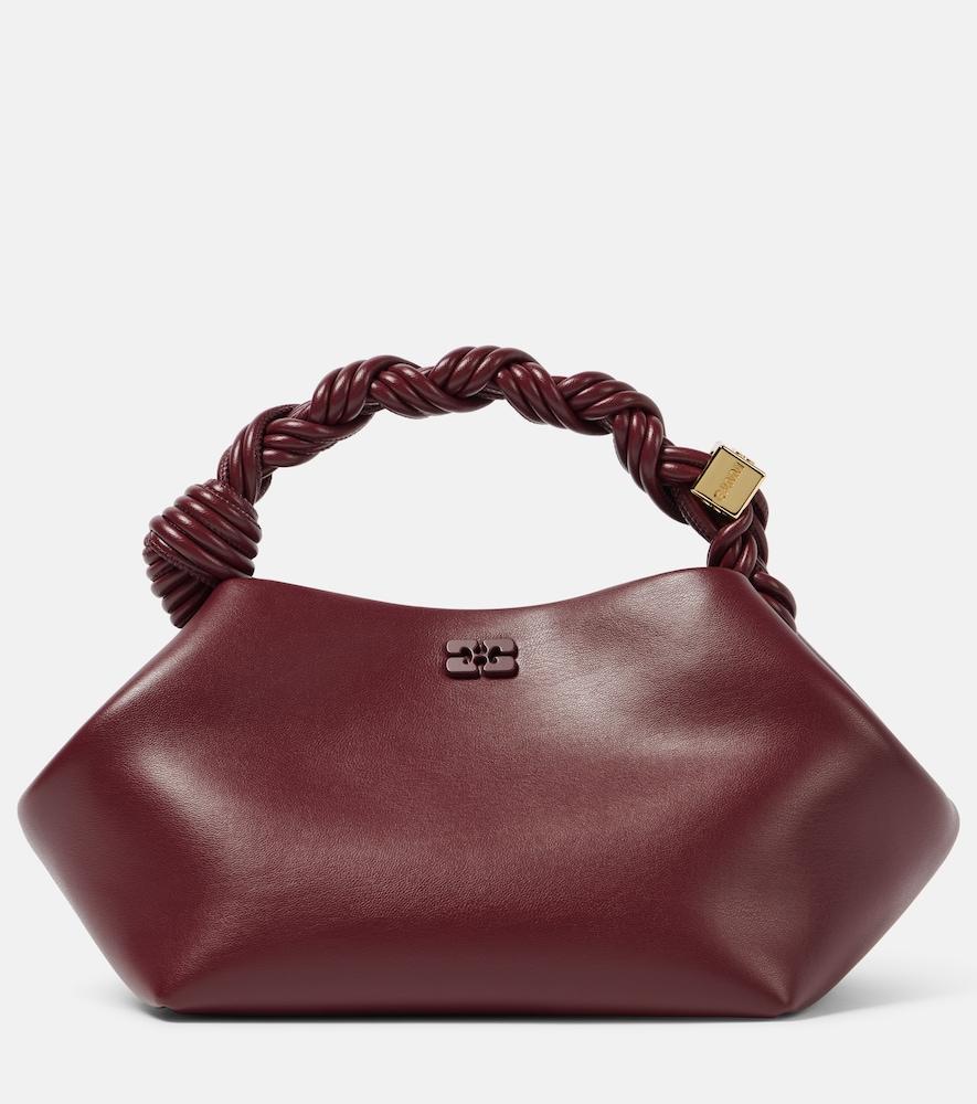 ganni bou small leather top-handle bag