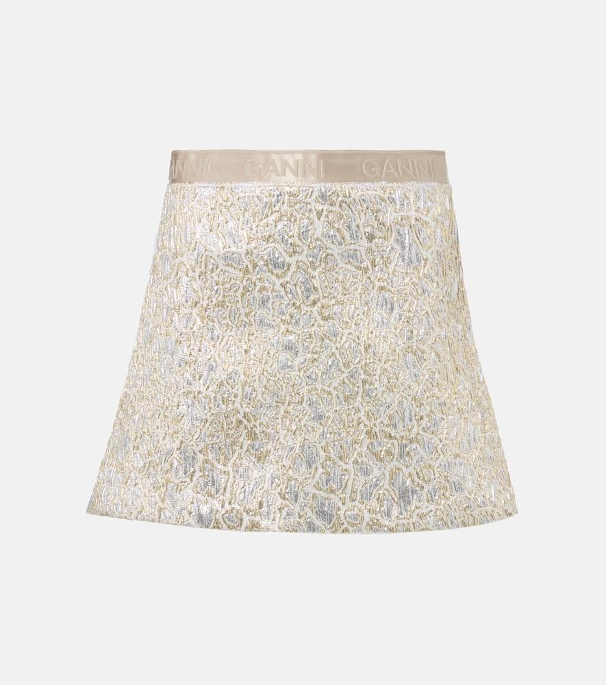 ganni brocade miniskirt
