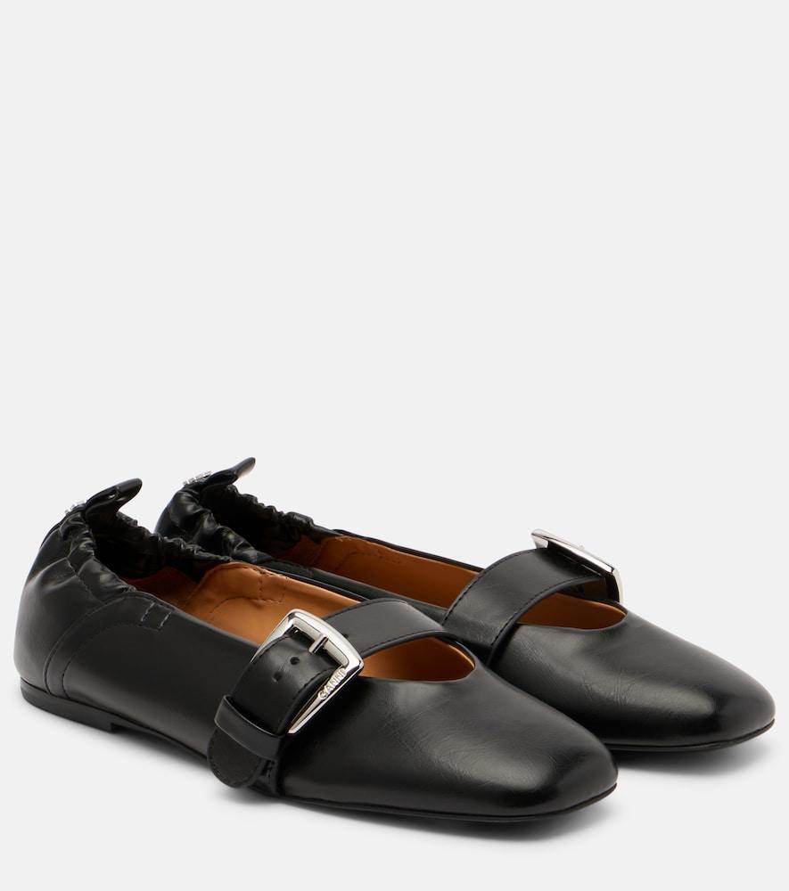 ganni butterfly mary jane flats