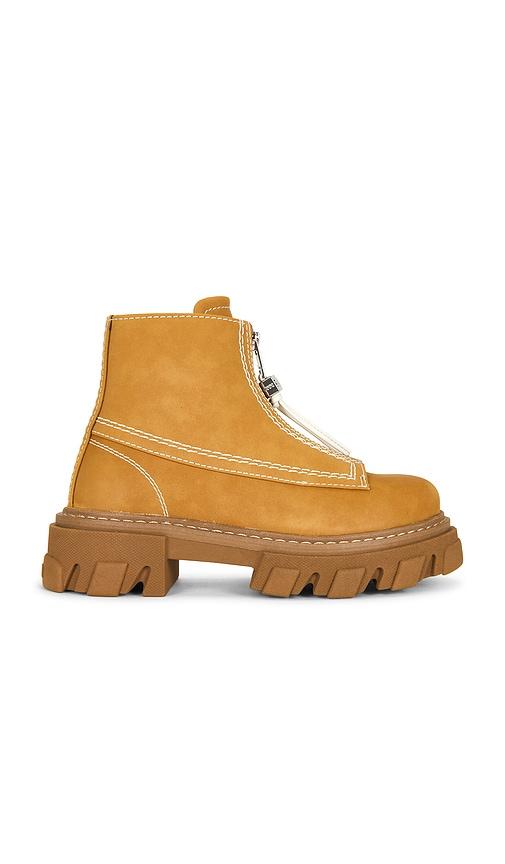 ganni cleated zip boot in brown. - size 36 (also in 37)