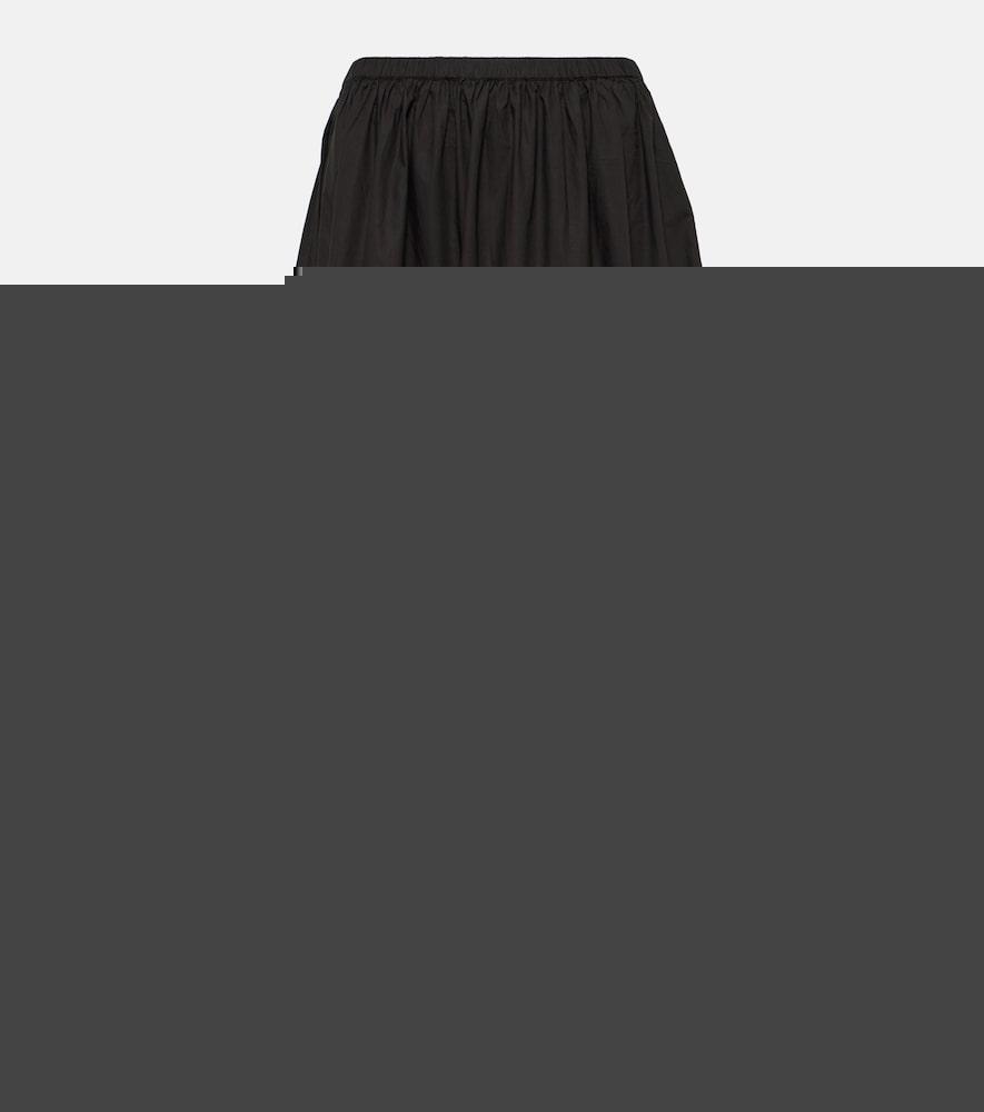 ganni cotton poplin midi skirt