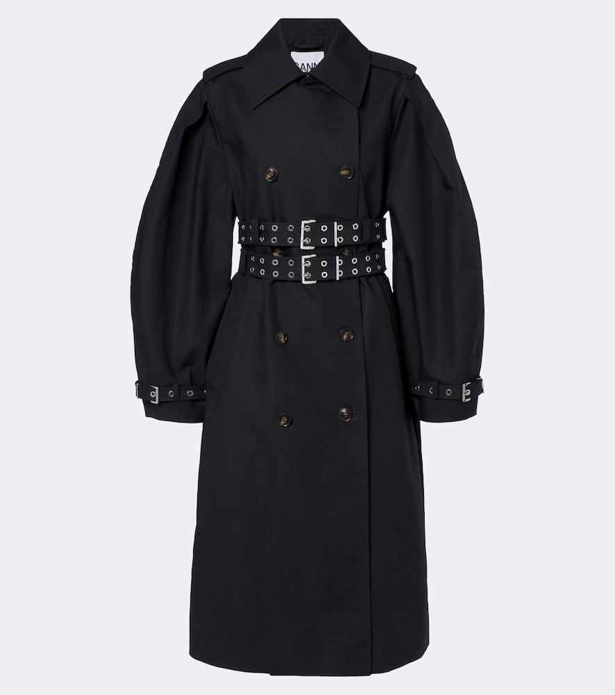 ganni cotton trench coat