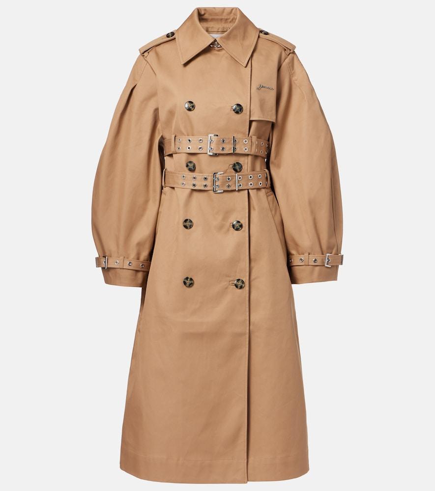 ganni cotton trench coat