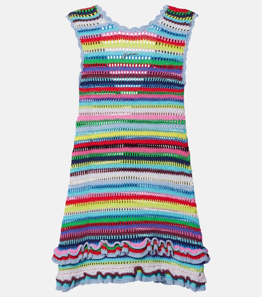 ganni crocheted minidress