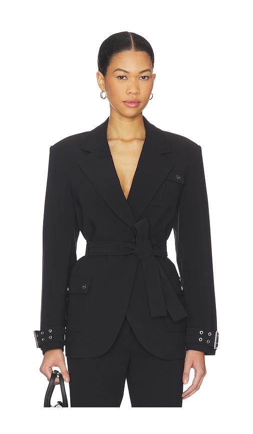 ganni future twill suitng blazer in black. - size 34 (also in 40)