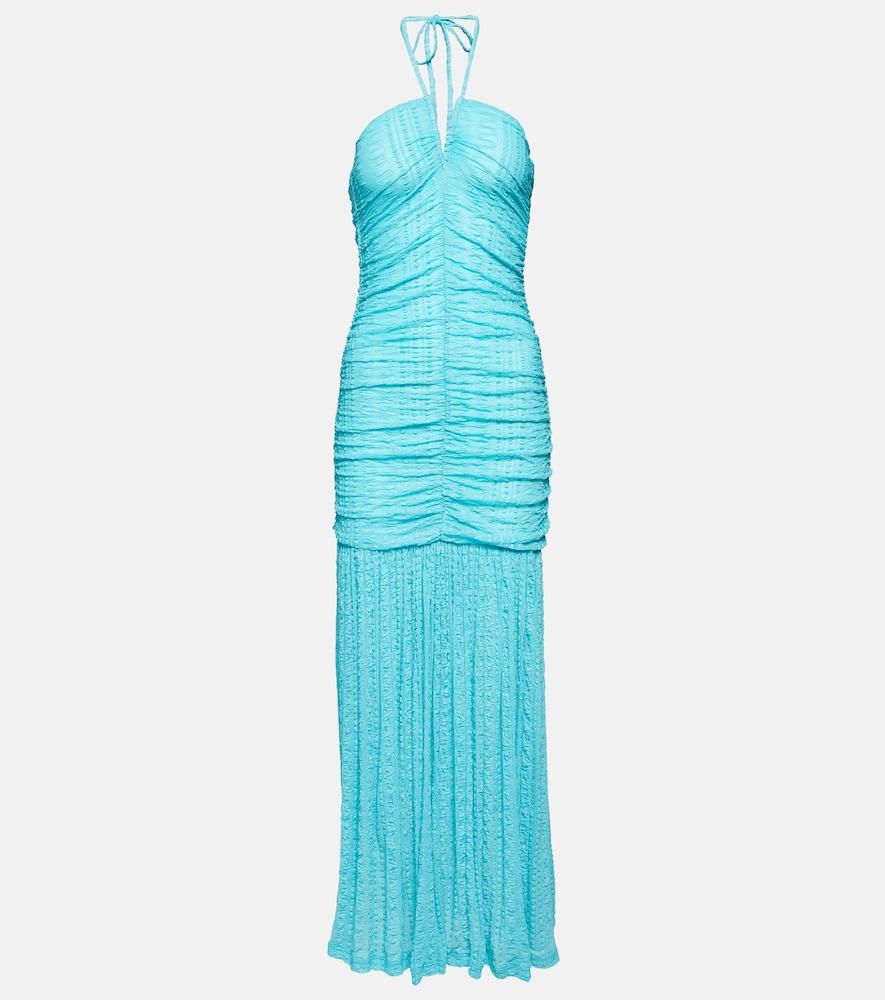 ganni halterneck maxi dress