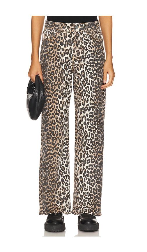 ganni izey wide leg jeans in brown. - size 26 (also in 27, 28, 29)