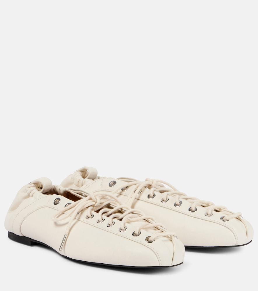 ganni lace-up ballet flats