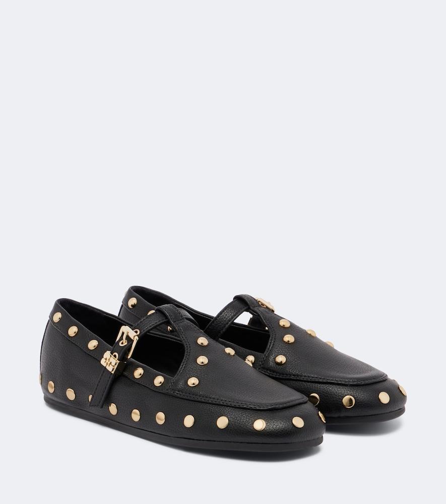 ganni mary jenny studded flats