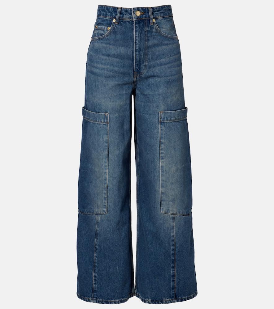 ganni mid-rise cargo jeans
