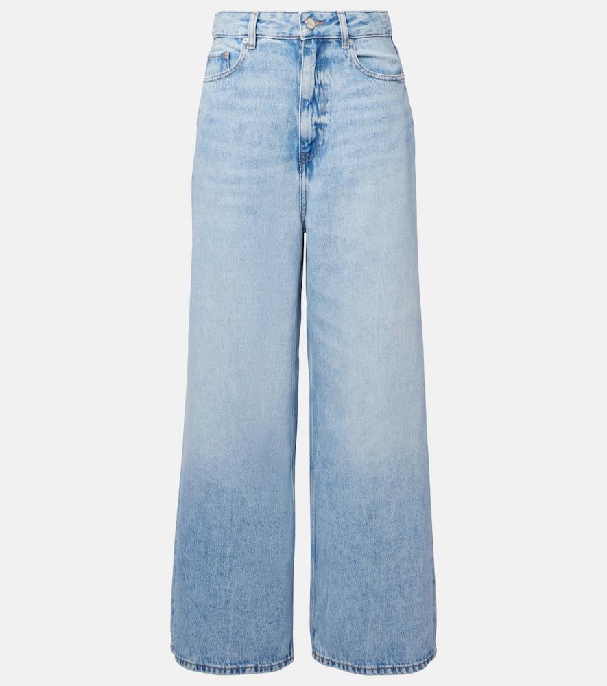 ganni mid-rise wide-leg jeans