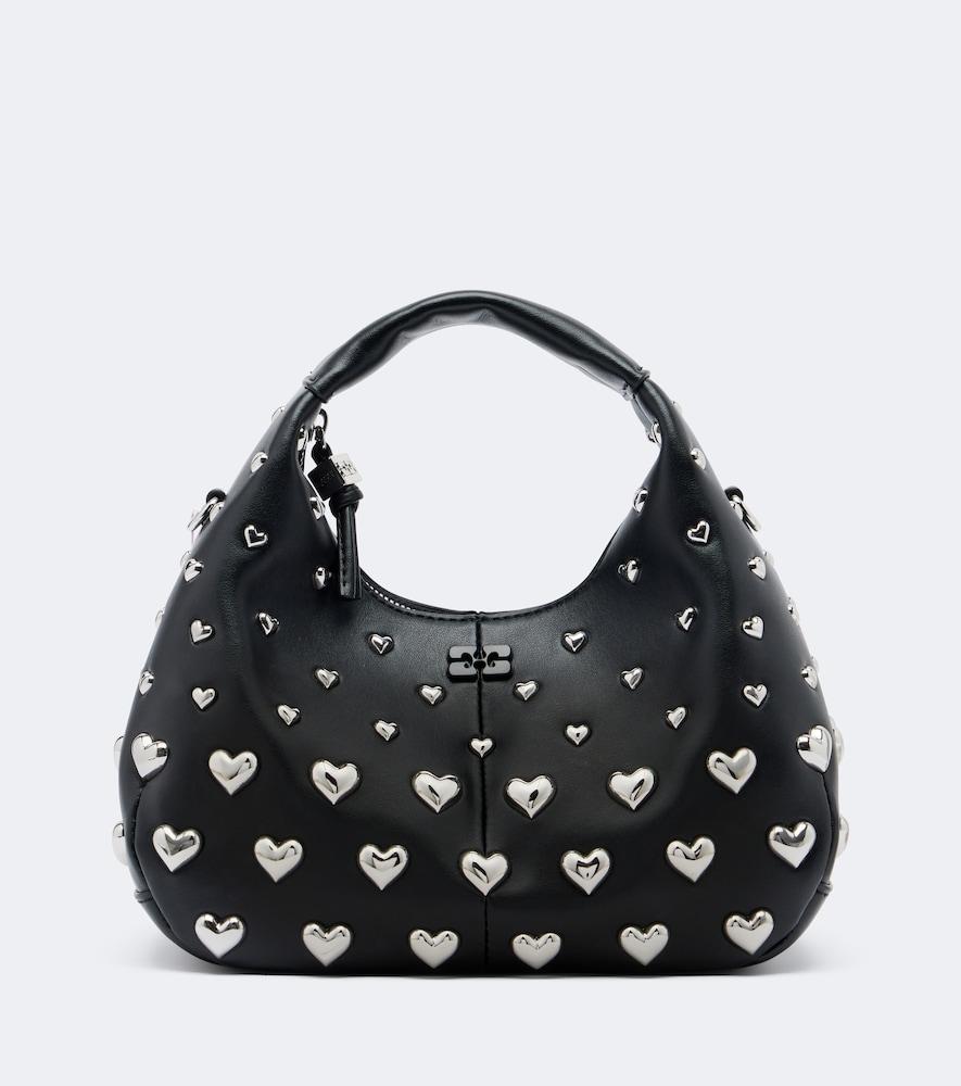 ganni mini studded top-handle bag