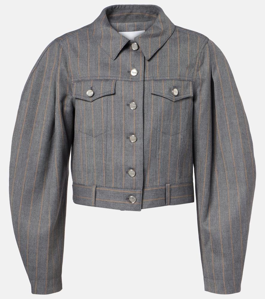 ganni pinstripe cropped jacket