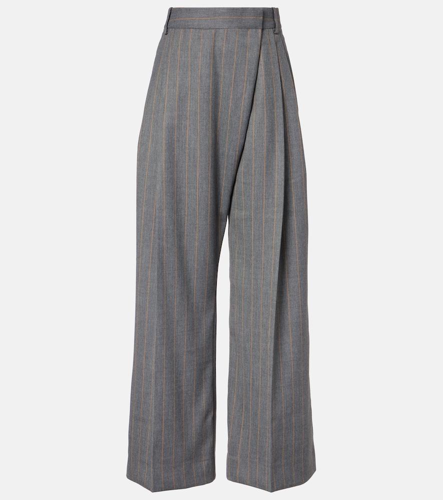 ganni pinstripe wide-leg pants